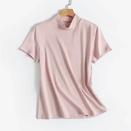 中高领睡衣上衣单件立领衣领套头家居服护脖子护颈短袖薄棉夏商品大图