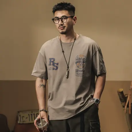 Modi Nick/摩帝尼克休闲潮流翻领t恤大码宽松夏季百搭复古简约图片