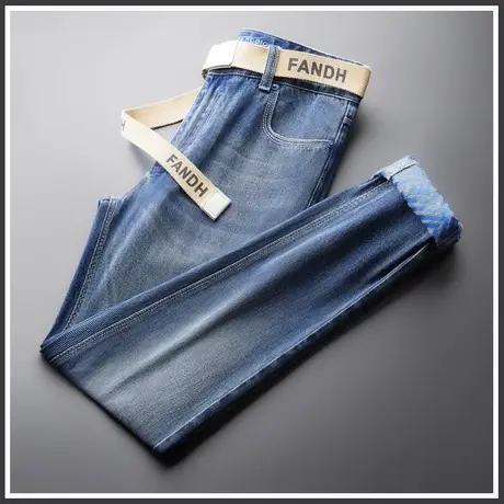 老爹牛仔裤男士直筒宽松阔腿休闲裤子男裤秋季2023年新款潮牌高端商品大图