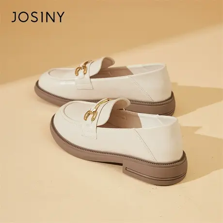 Josiny/卓诗尼复古马衔扣乐福鞋女2024新款英伦风小皮鞋通勤单鞋商品大图