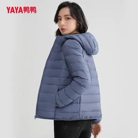 鸭鸭羽绒服女2023年冬季新款短款轻薄轻型保暖连帽时尚外套图片