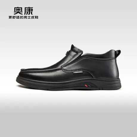 奥康男鞋 2023冬季新款商务休闲潮流时装靴高帮加绒保暖靴子图片