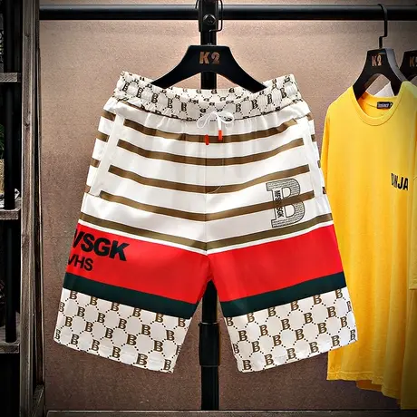 2023年夏季新款男士五分沙滩裤学生时尚百搭潮流运动休闲宽松短裤商品大图