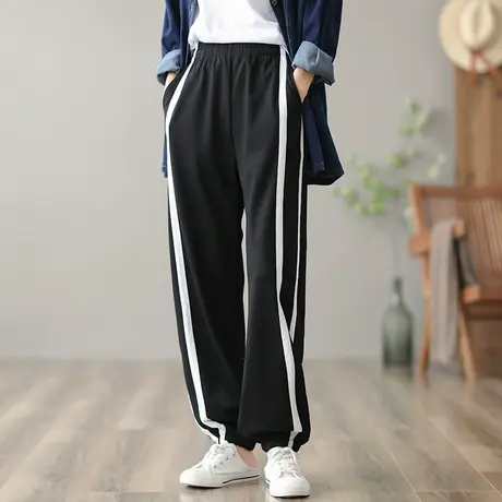 dza 秋季卫裤女士运动裤子2023新款女装休闲裤百搭宽松长裤哈伦裤图片