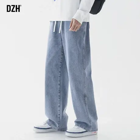 男生蓝色直筒牛仔裤男宽松阔腿裤长裤高街ins潮百搭秋冬男款裤子商品大图