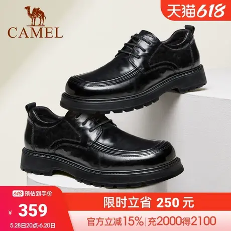 骆驼2024秋季新款复古舒适止滑百搭增高商务复古正装绅士男皮鞋商品大图