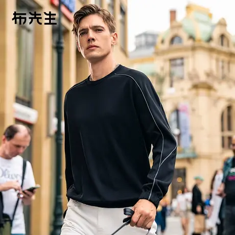MrBu布先生微廓形运动休闲长袖t恤2025春季插肩袖男款上衣PT15532商品大图