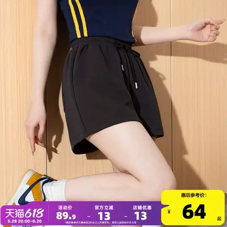 唐狮25夏季新款女休闲短裤宽松直筒侧边设计感抽绳时尚百搭热裤商品大图