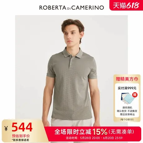 [桑蚕丝]ROBERTA诺贝达男装男士短袖POLO衫夏季新款休闲短袖T恤男商品大图