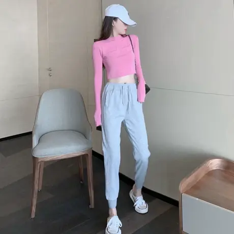短款长袖上衣jazz跳舞服爵士舞蹈服女性感韩国女团同款嘻哈演出服图片