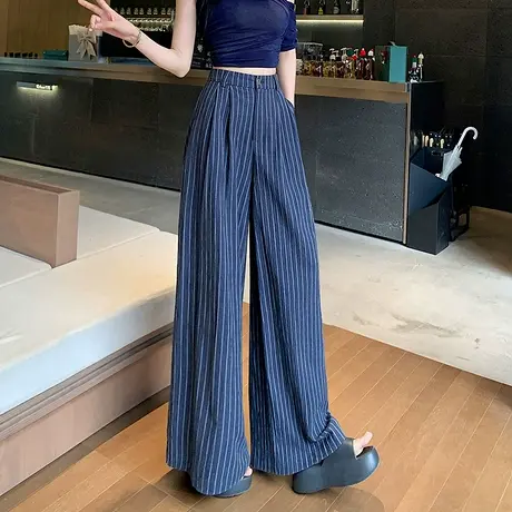 时尚气质设计感直筒夏季百搭休闲裤女2025年夏日新品薄款简约裤子商品大图