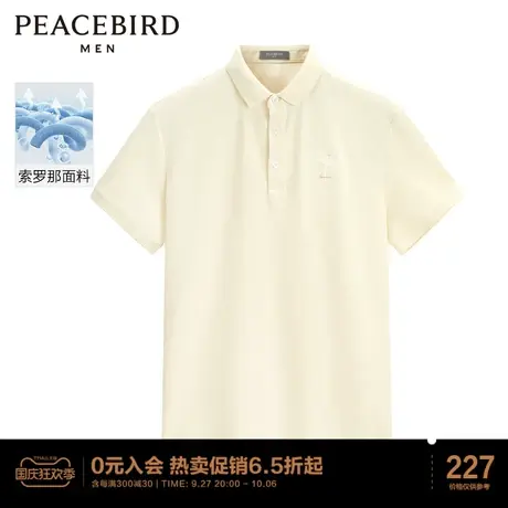 太平鸟男装 索罗那透气面料夏季休闲短男士POLO衫翻领T恤商品大图