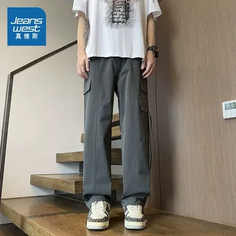 LE真维斯男女同款2025春季新款 潮流复古工装裤宽松伞兵裤休闲裤商品大图