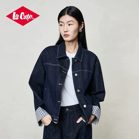 Lee Cooper孟子义代言复古牛仔外套女2025新款宽松休闲夹克上衣商品大图