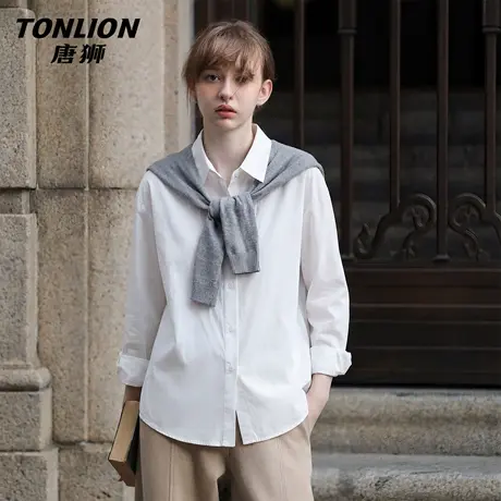 唐狮官方法式披肩衬衫女2026新款春季独特漂亮新款小衫翻领衬衣VC图片