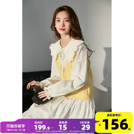 唐狮白色连衣裙女秋装新款娃娃裙秋季穿搭高级感小个子长裙女装w7商品大图