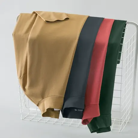 莫代尔长袖t恤男纯色秋季小衫潮流半高领内搭打底衫修身中领秋衣商品大图