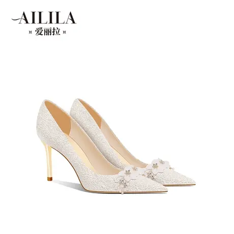 爱丽拉法式婚鞋女2025新款春季白色主婚纱新娘高跟鞋不累脚高级感图片