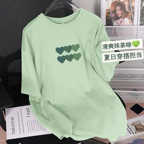 短袖t恤女夏季新款小清新宽松纯棉体恤2023年设计感小众女生上衣商品大图