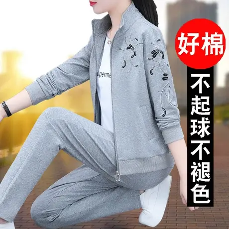 恋上17号春秋时尚运动套装女2023春季新款宽松洋气妈妈休闲广场舞图片