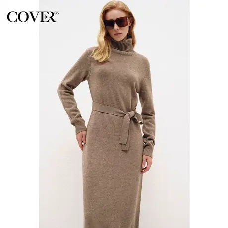 COVER冬季针织连衣裙式牦牛绒毛织衫图片