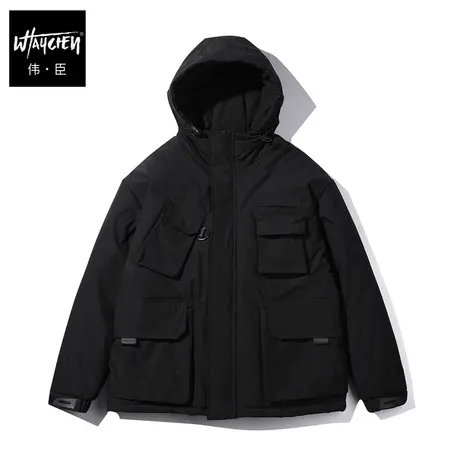 伟臣潮牌冬季大码棉衣男胖子加肥加大工装机能面包服棉袄肥佬棉服图片