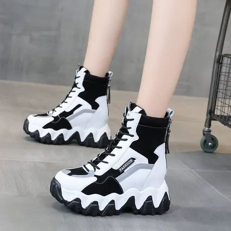 高帮鞋内增高2023新款爆款马丁靴松糕老爹鞋小白鞋运动鞋女款厚底商品大图