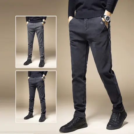 秋季秋冬款商务西裤男士修身小脚直筒休闲长裤子男裤男款工作上班商品大图