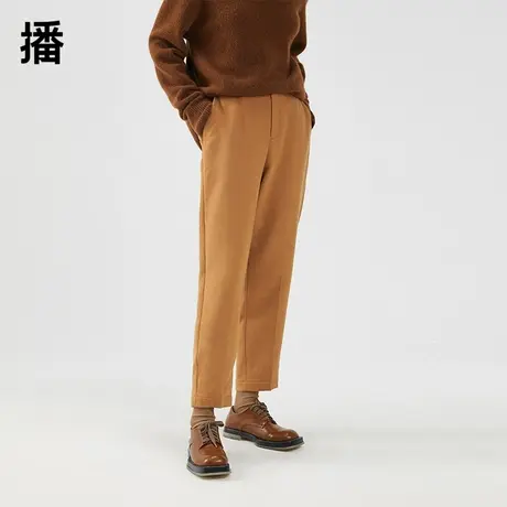 【天天&播broadcast】播羊毛修身毛呢锥裤修身通勤锥形毛呢裤女图片