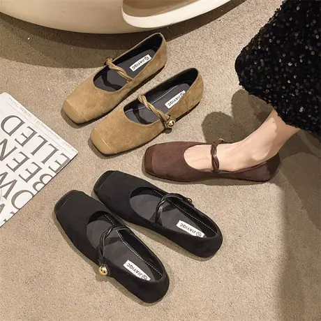 玛丽珍鞋女2024春季新款平底轻便单鞋复古百搭ins超火配裙子女鞋商品大图