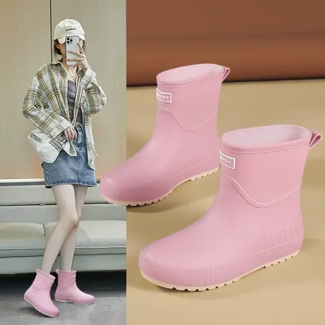 2024套鞋雨鞋女防水防滑软底新款时尚网红外穿雨靴女款中筒水鞋女图片