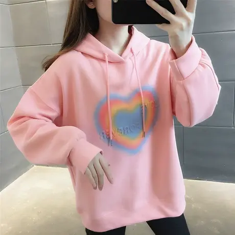 秋季韩版宽松连帽卫衣女2023年新款秋季爆款中长款卫衣外套上衣服图片