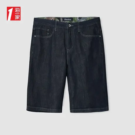 海一家短款五分裤2023夏季新款宽松舒适基础简约日常牛仔中裤男商品大图