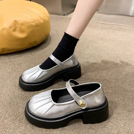 玛丽珍鞋女夏季2023年新款粗跟防滑时尚单鞋学院风配裙子小皮鞋潮商品大图