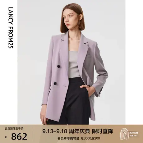 【会员专享】朗姿西装上衣职业2023春秋新款小众西服外套女高级感图片