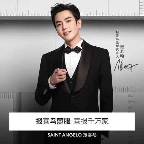 报喜鸟定制西装四季男套装结婚西装婚礼伴郎订婚正装新郎西服套装图片