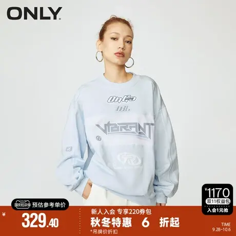 ONLY2023秋季新款时尚慵懒宽松长袖圆领印花卫衣女|12339S013商品大图