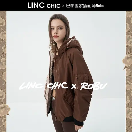2022金羽杰#LINC设计师联名系列#拼接夹克短款羽绒服女Y22802510商品大图