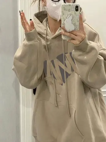 欧美炸街情侣装连帽卫衣女hiphop慵懒风大码外套ins潮牌秋季上衣图片