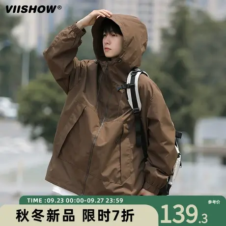 VIISHOW户外冲锋夹克男女2023新款春秋季美式防水山系露营夹克外商品大图