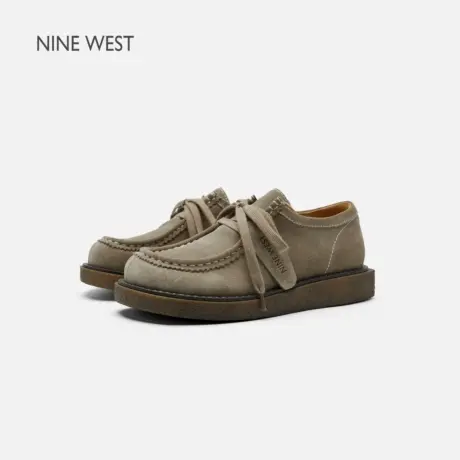 Nine West/玖熙复古袋鼠鞋女2025秋季新款厚底休闲鞋百搭勃肯鞋商品大图