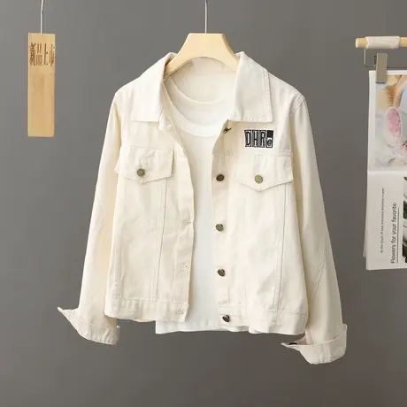 网红短款牛仔外套女2023早秋新款宽松小个子短外套女休闲夹克上衣图片