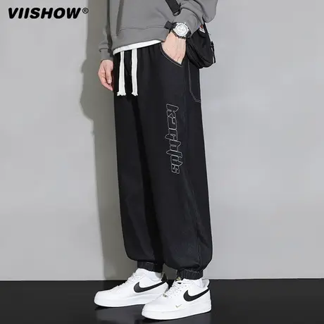 VIISHOW裤子男款秋季潮流束脚卫裤男生春秋宽松大码休闲运动长裤商品大图