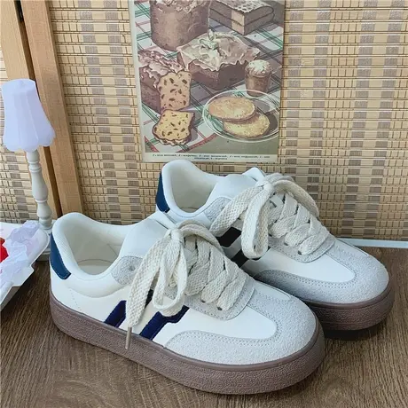 Betoo 原创小众板鞋女2022新款美式百搭厚底复古运动休闲小白鞋商品大图