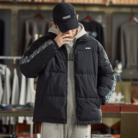 唐狮秋冬季棉服男装立领印花韩版宽松短款棉袄加厚保暖学生棉衣潮图片