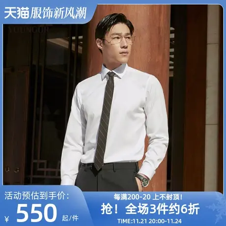 【200支免烫】雅戈尔春新品商务TNDP休闲全装衬衬衣长袖衬衫男商品大图