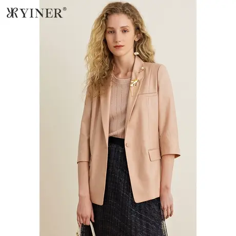 YINER音儿女装夏季新款通勤七分袖西装短外套商品大图