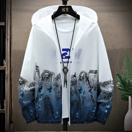 防晒衣服男潮流渐变色潮牌夏季薄款透气冰丝青少年高中学生外套商品大图