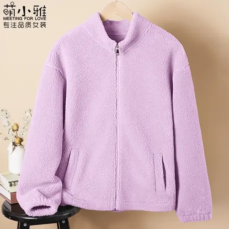 超厚外套女加绒加厚女装上衣秋冬款冬季2023年新款羊羔绒保暖开衫图片