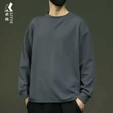 双面保暖德绒防静电T恤男冬季内搭男士宽松大码打底衫抗起球卫衣商品大图